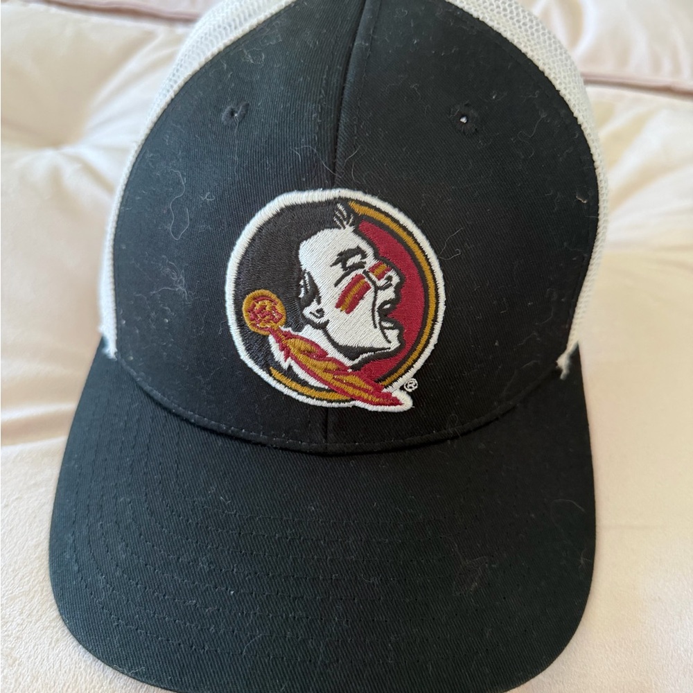 Florida Seminoles The Game Black and White Trucker Cap with Embroidered Crest